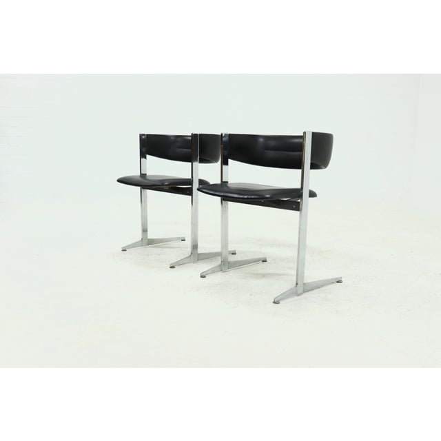 Mid-Century Modern Sculptural Dining Chairs from Sigmachair, Italy, 1970s, Set of 2 For Sale - Image 3 of 12