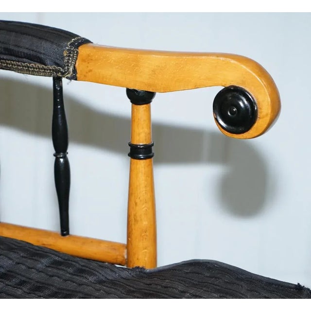 Antique Swedish Biedermeier Library Armchair in Ebonised Satin Birch For Sale - Image 8 of 18