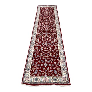 1990s Handwoven Persian Design Indian Rug - 2'8" X 9'9" For Sale