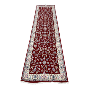1990s Handwoven Persian Design Indian Rug - 2'8" X 9'9"