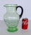 Large Vintage Green Czech Art Glass Pitcher For Sale - Image 4 of 5