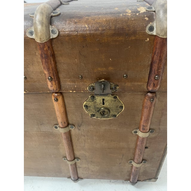2000 - 2009 Antique Travel Trunk with Compartmentalized Interior For Sale - Image 5 of 16