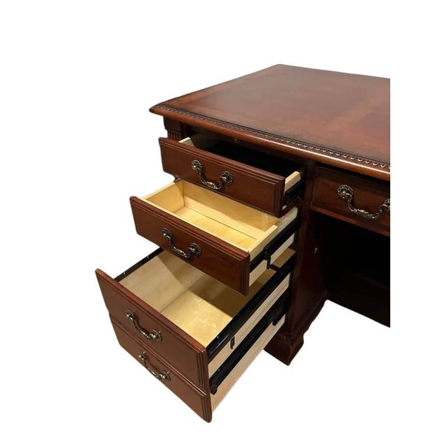 Wood Thomasville French Provincial Executive Desk & Hutch Combo For Sale - Image 7 of 9