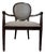 Late 20th Century Milling Road for Baker Furniture Louis XVI Walnut & Grey Faux Leather Fauteuils For Sale