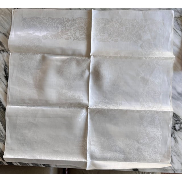 Made in Ireland Mid-Century Fine Damask Napkins - Set of 6 + 1 For Sale - Image 11 of 17