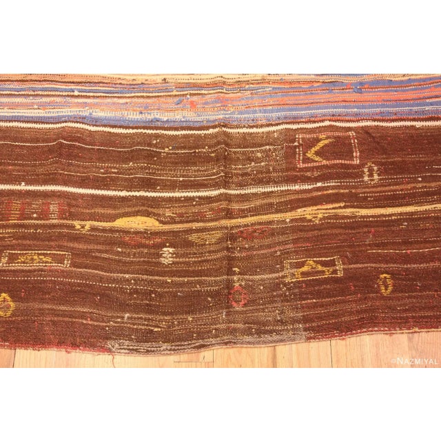 Nazmiyal Collection Primitive Design Vintage Moroccan Kilim Rug For Sale - Image 4 of 9