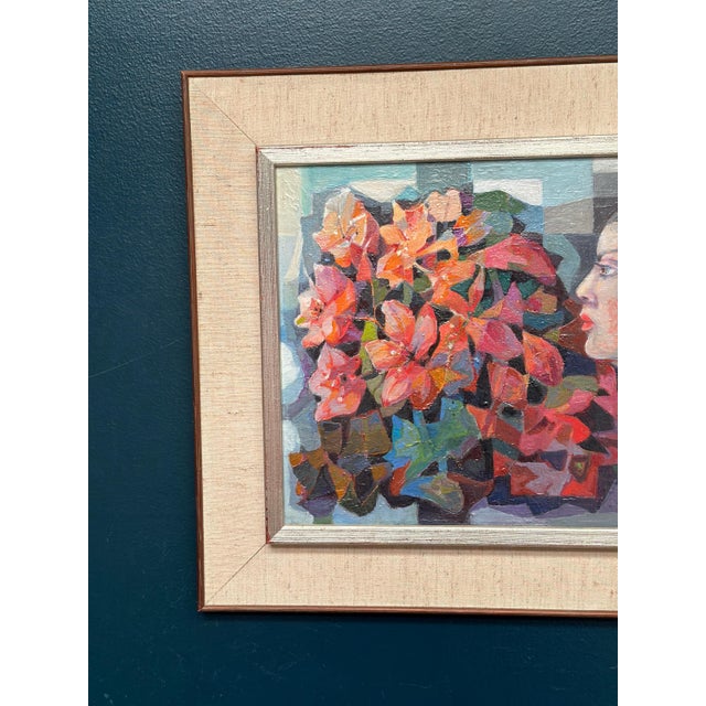 Original Vintage Swedish Oil on Panel – “Flower girl” by Ragnar Ring – Signed & Dated 1975 – Vintage & Framed – 50 × 42 cm...