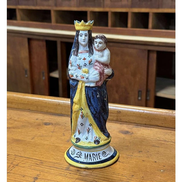 Late 19th Century Saint Mary in Breton Earthenware For Sale - Image 13 of 13