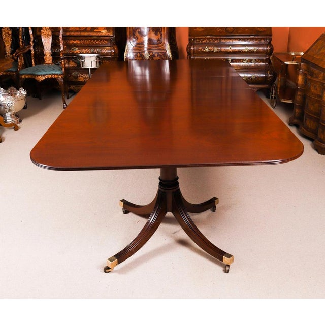 Vintage 20th Century Mahogany Twin Pillar Dining Table from William Tillman, 1980s For Sale - Image 6 of 17