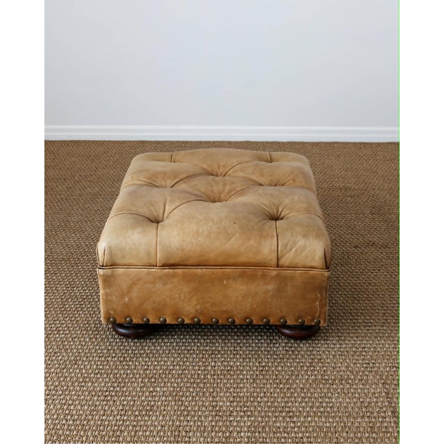 Vintage Ralph Lauren Leather Writer's Ottoman For Sale - Image 15 of 16