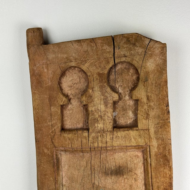 Rustic Antique Architectural Salvage Small Wood Carved Door For Sale - Image 3 of 10