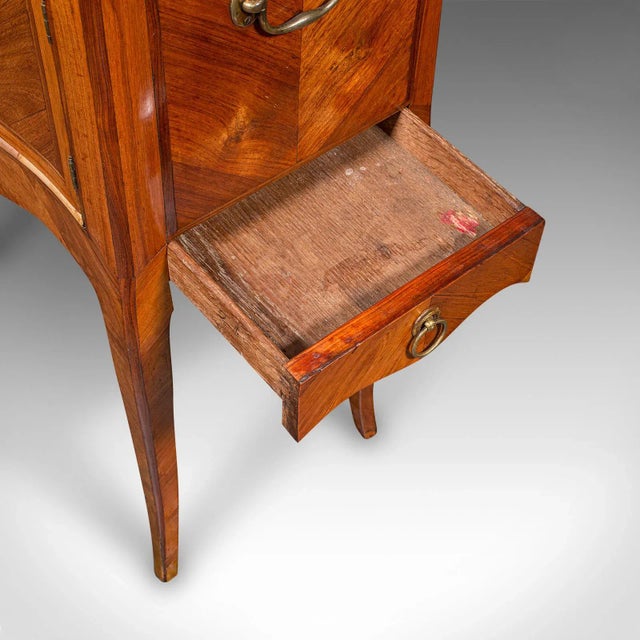 Antique Side Table, Italian, Kingwood, Marble, Bedside Nightstand, Victorian For Sale - Image 9 of 12