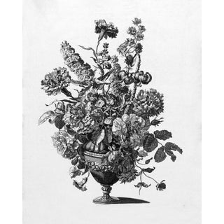 Reproduction French Modern Floral in Black and White Print For Sale