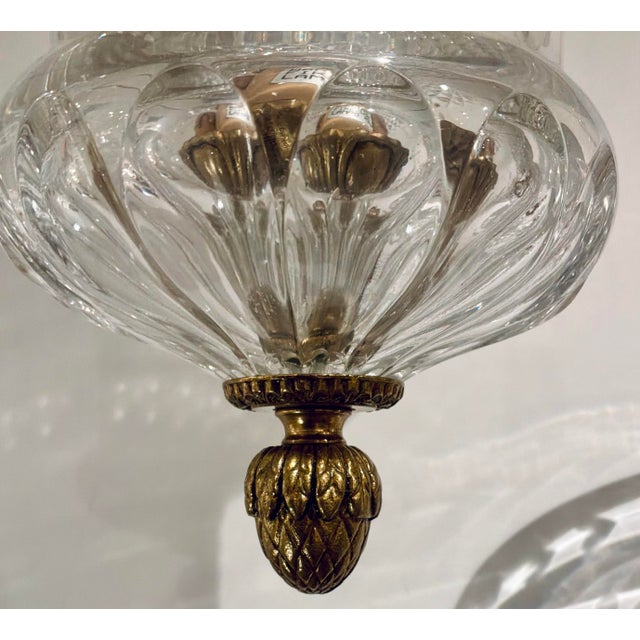 Original retail $6820, neoclassical Myran Allan Luxury Lighting Italian Hand Cut Leaded Crystal Bronze Pendant Light,...