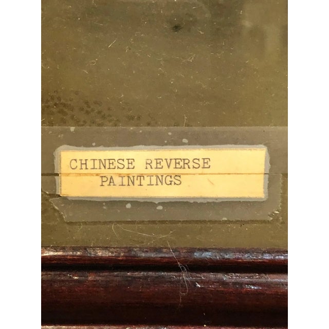 Chinese Early 20th Century Antique Chinese Reverse Glass Painting of a Geisha Original For Sale - Image 3 of 5