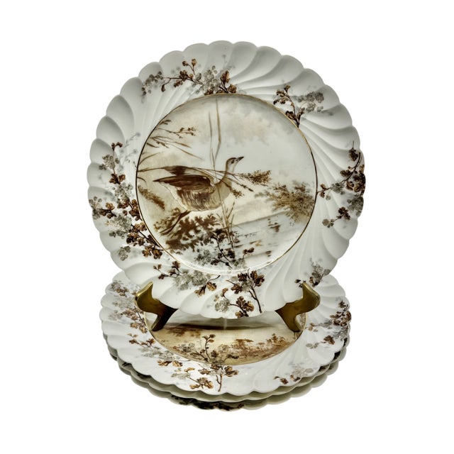 Antique Haviland & Co. Limoges Game Bird Plates - Set of 4 For Sale - Image 9 of 13