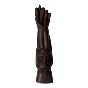 Vintage Carved Wood Man Bust - Hand Sculpture