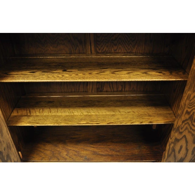 Antique Jacobean Renaissance Tudor Oak Blind China Cabinet Bookcase Cupboard For Sale - Image 9 of 15