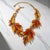 Contemporary Oscar De La Renta 22k Gold Plated Orange Amber Resin Leaf Statement Necklace For Sale - Image 3 of 13