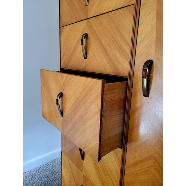 1930s 1930s J. D. Bassett Art Deco Waterfall Wardrobe For Sale - Image 5 of 9