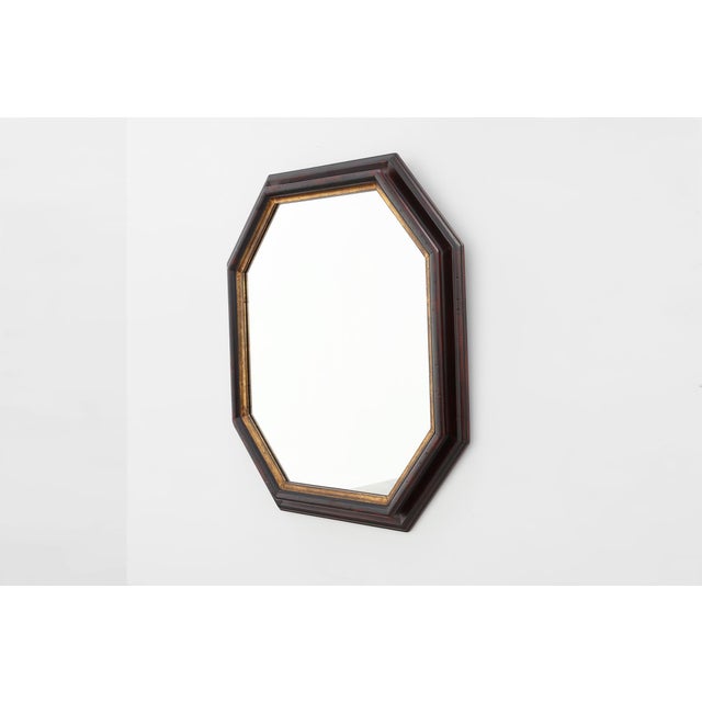 Octagonal Bronze‑Toned Wall Mirror from Deknudt, Belgium, 1970s For Sale - Image 4 of 12