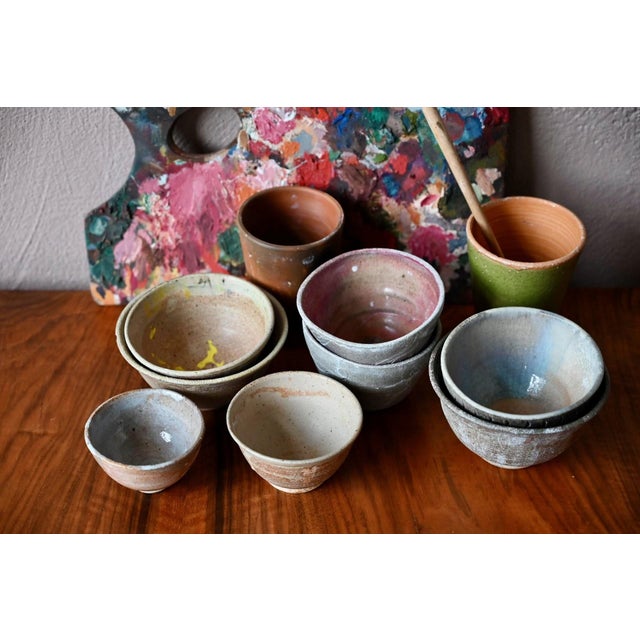 Vintage Primitive Brutalist Stoneware Bowls, 1970s, Set of 10 For Sale - Image 6 of 13