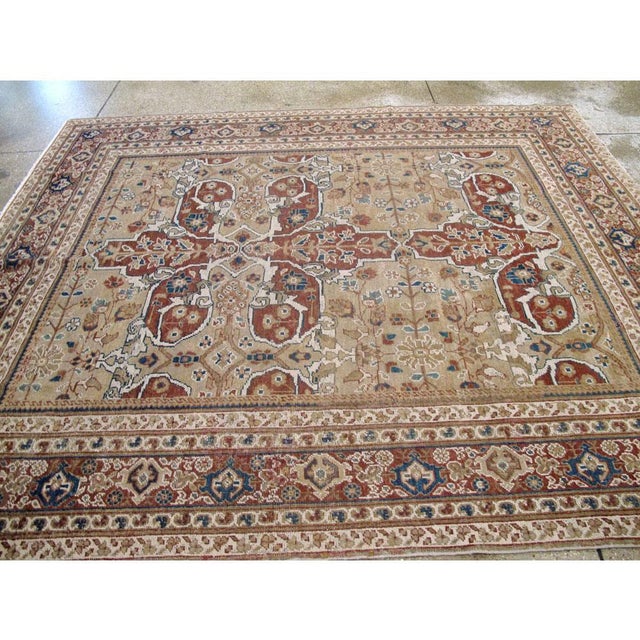 Textile Galerie Shabab Collection Early 20th Century Handmade Persian Mahal Rustic Accent Rug For Sale - Image 7 of 10