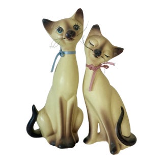 1950s Mid-Century Modern Siamese Cats Salt and Pepper Shakers Japan For Sale