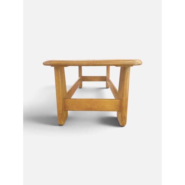 1970s Brutalist Coffee Table in Oak, Belgium, 1970s For Sale - Image 5 of 8