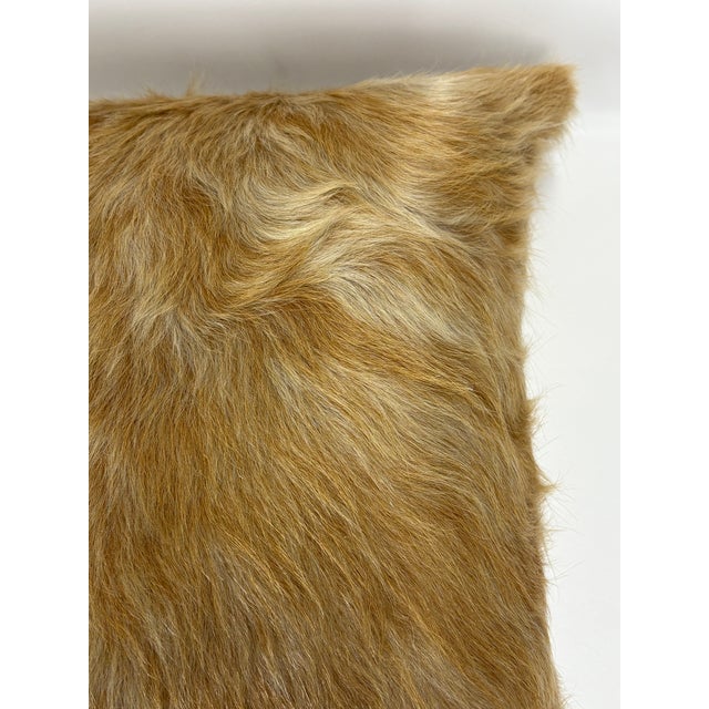 18” X 18” Premium Colombian Champagne Long-Haired Cowhide Pillow Cover - Handcrafted by Pablo Sota Designs For Sale - Image 10 of 11