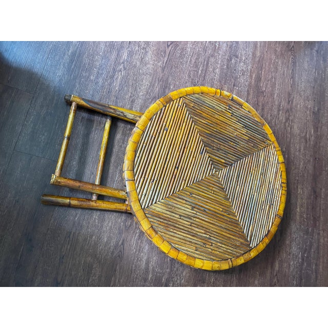 Mid-Century Modern Mid 20th Century Tortoise Bamboo Folding Table. For Sale - Image 3 of 10