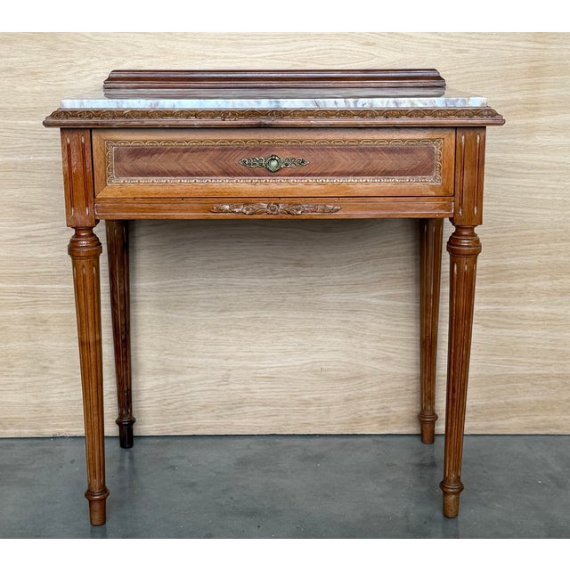 French Early 20th Century French Carved Wood Nightstands, 1940s, Set of 2 For Sale - Image 3 of 9