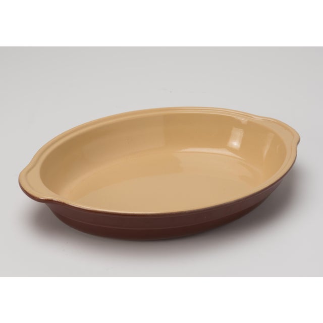 Vintage Emile Henry Brown Oval Casserole Dish 17.25" France Chairish