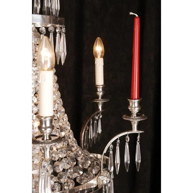 Metal 20th Century Swedish Ceiling Chandelier For Sale - Image 7 of 11