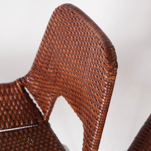 1990s Rattan and Chrome Chairs, 1990s, Set of 4 For Sale - Image 5 of 15