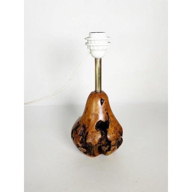 Olive Wood Table Lamp, France, 1960s For Sale - Image 10 of 11