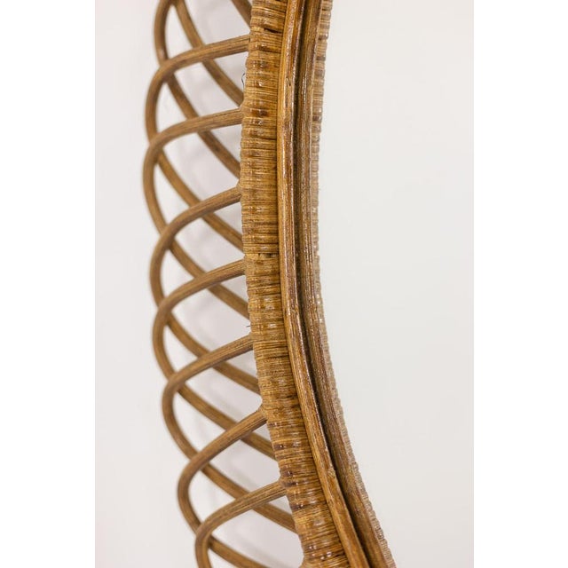 Round Rattan Mirrors with Interlacing, 1980s, Set of 2 For Sale - Image 4 of 7