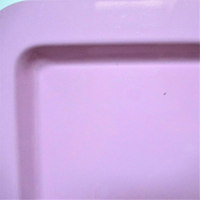 Modern 1970s Vintage Morinox Italy Pastel Enamel Tray For Sale - Image 3 of 6