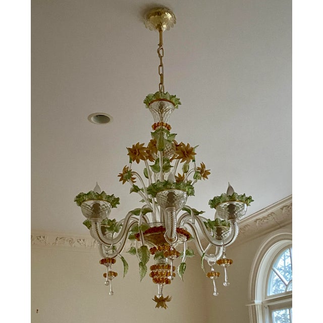 1940s Hand Blown Murano Glass Chandelier For Sale In New York - Image 6 of 11