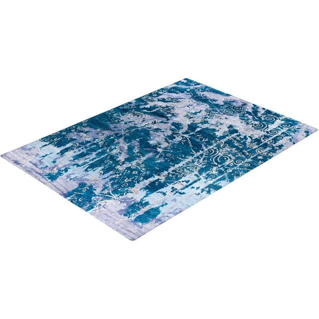 Gray Modern, One-of-a-Kind Hand-Knotted Area Rug - Gray, 9' 1" x 12' 2" For Sale - Image 8 of 8