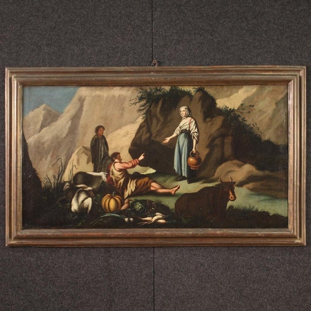 Italian Artist, Pastoral Scene, 1750, Oil on Canvas, Framed For Sale - Image 16 of 16