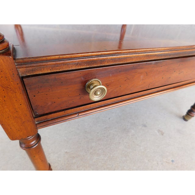 Hekman Regency Style Olive Wood Mahogany End Tables - A Pair For Sale - Image 18 of 18