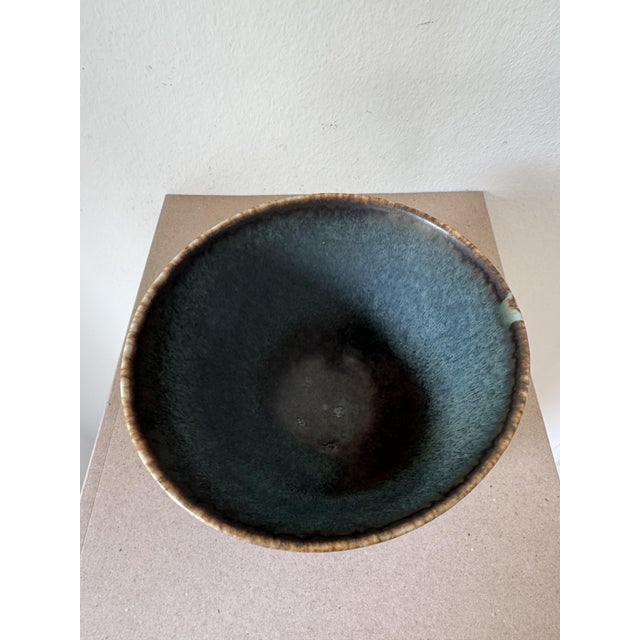 Mid-Century Modern Large Swedish Aru Harfur Glazed Stoneware Bowl by Gunnar Nylund for Rörstrand, 1960s For Sale - Image 3 of 7