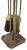 Nice Arts and Crafts style fireplace tool set in brass plated cast iron, and brass. The set includes the shovel, poker,...