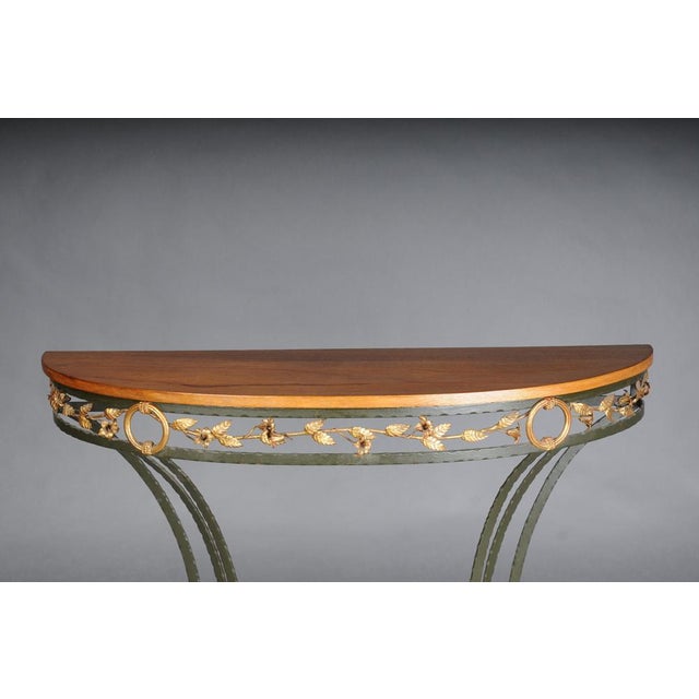 Gilded Wrought Iron Country House Wall Console, France For Sale - Image 3 of 18