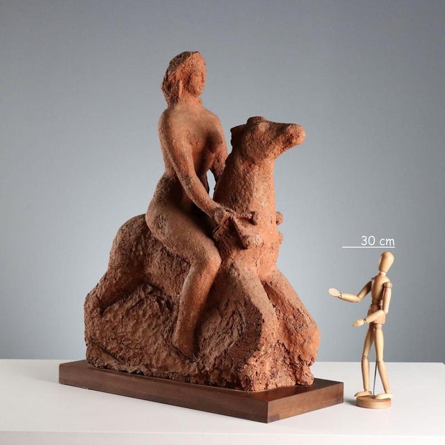 Terracotta sculpture. Signature, date, and title engraved on both sides at the bottom. José Pizzo, the name adopted by...