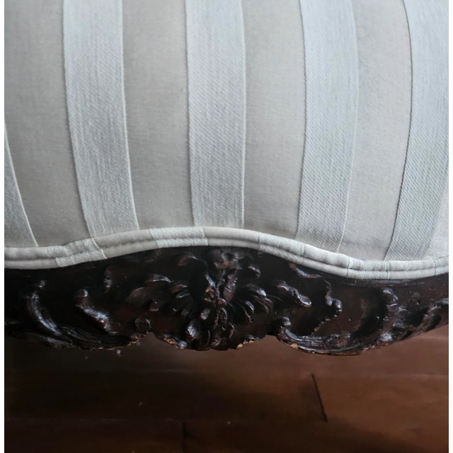 Late 19th Century Louis XV Style Carved Oak and Upholstered Fauteuil For Sale - Image 4 of 12