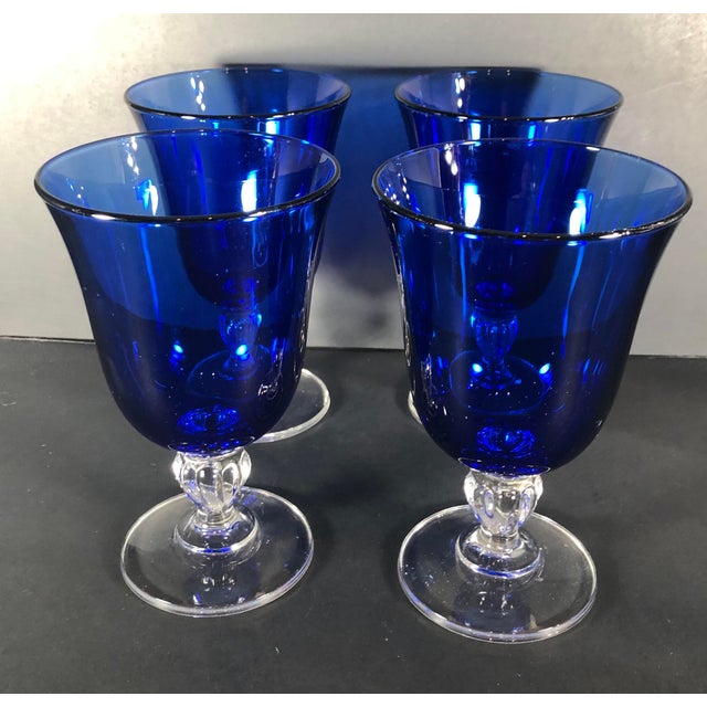 Vintage Contemporary Sapphire / Royal / Cobalt Blue Cristal d'Arques