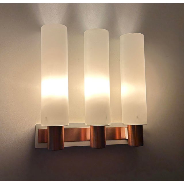 Metal Vintage Sconce in Glass from Kaiser, 1960s For Sale - Image 7 of 14