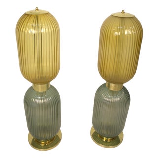 Murano Glass Floor Lamps by d.m., Set of 2 For Sale